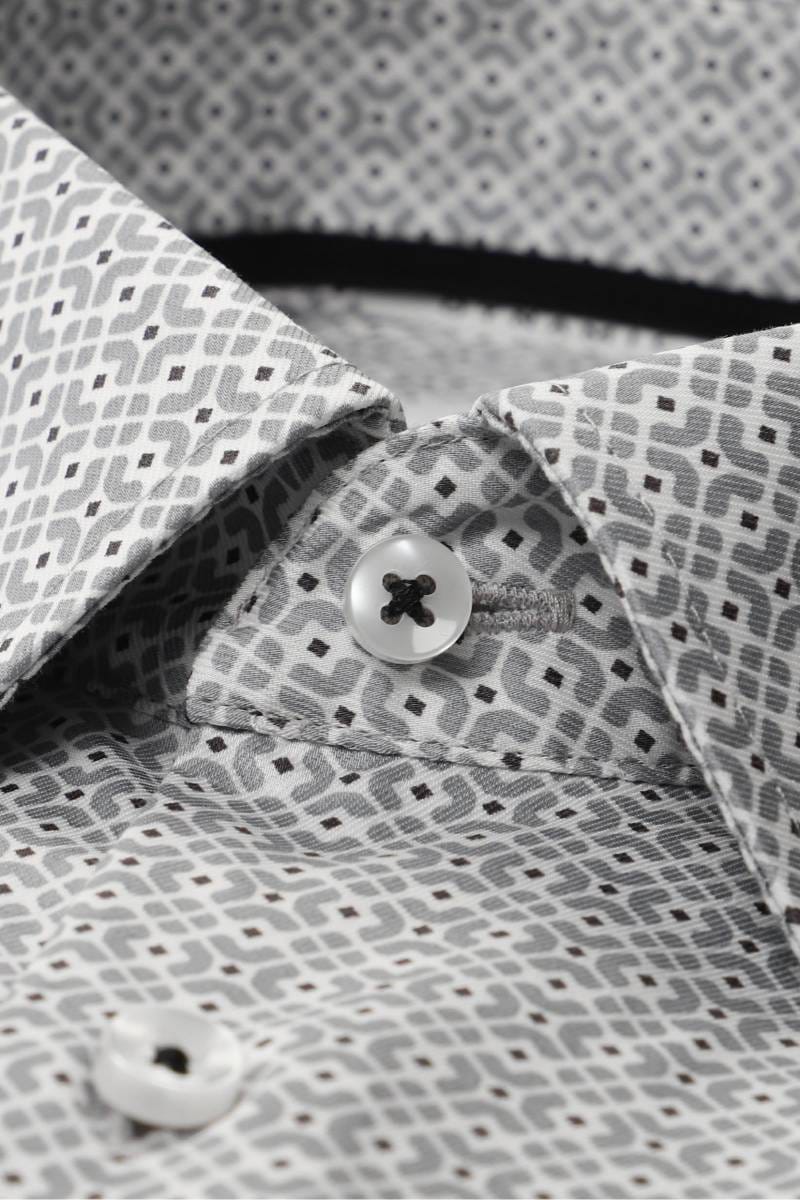 ETERNA Dynamic Cotton Slim Fit Hemd hellgrau, Bedruckt