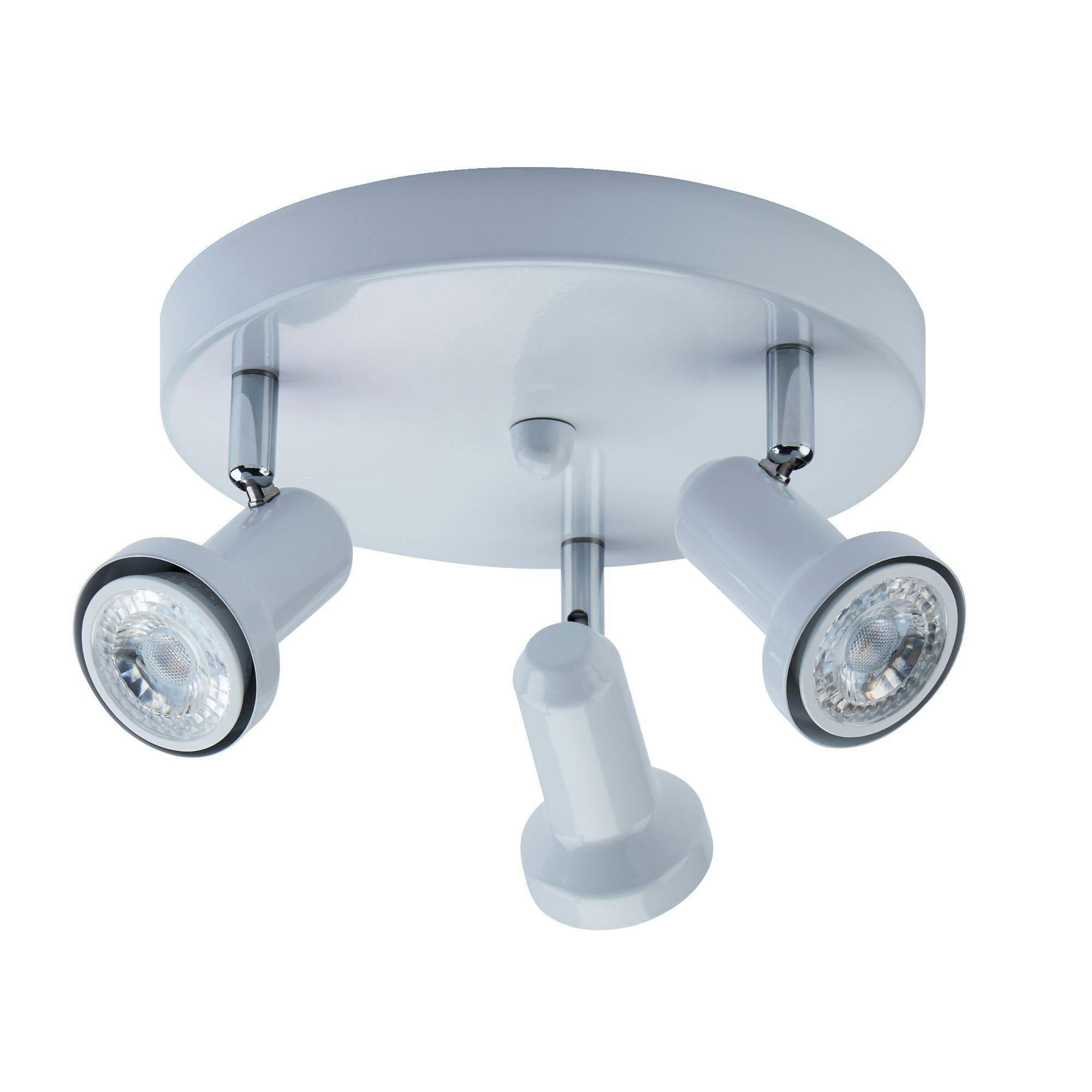 NOMA 3-Light Adjustable Swivel Heads Canopy Light Fixture, Gloss White