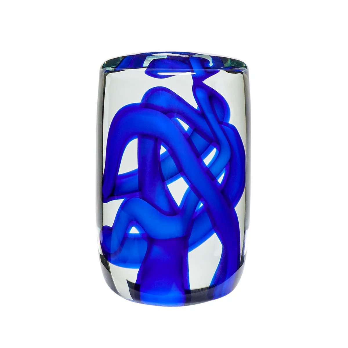 Hübsch Interior - Stream Briefbeschwerer, Ø 9 cm, blau / klar