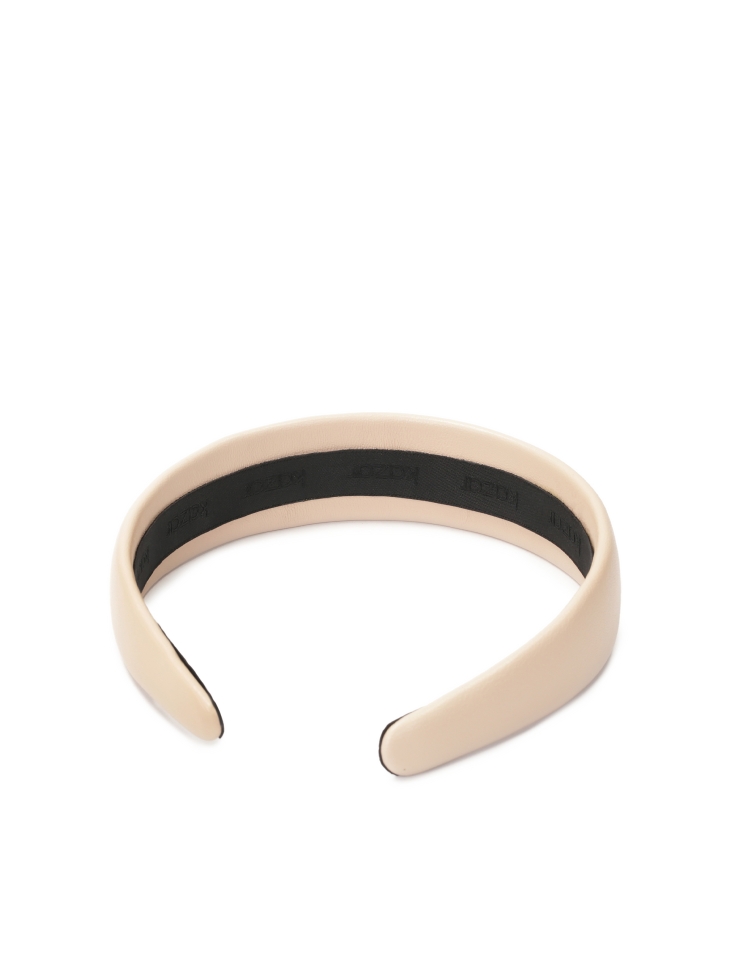 Plain leather headband in powder pink