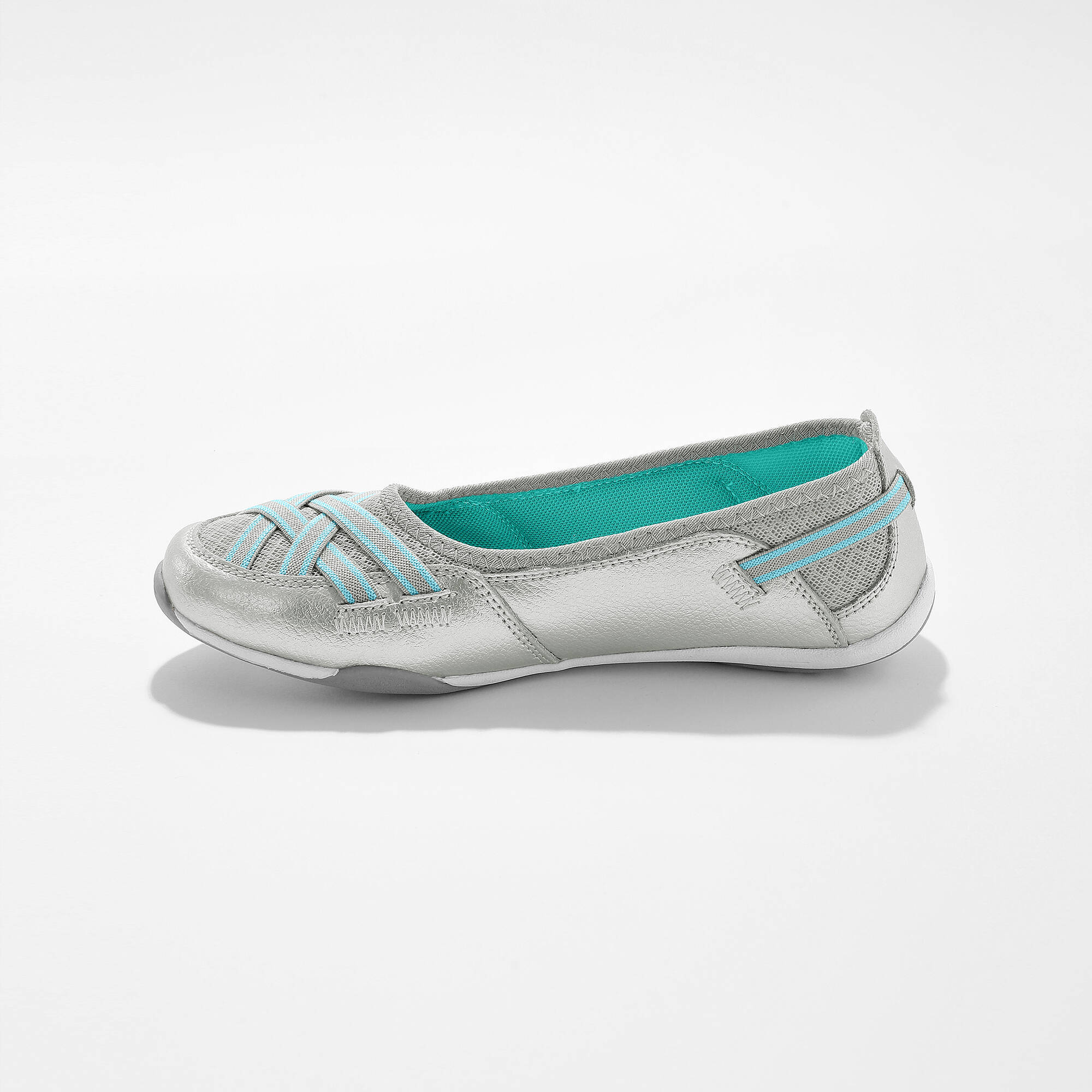 Ballerines souples cuir et textile aéré bandes élastiquées