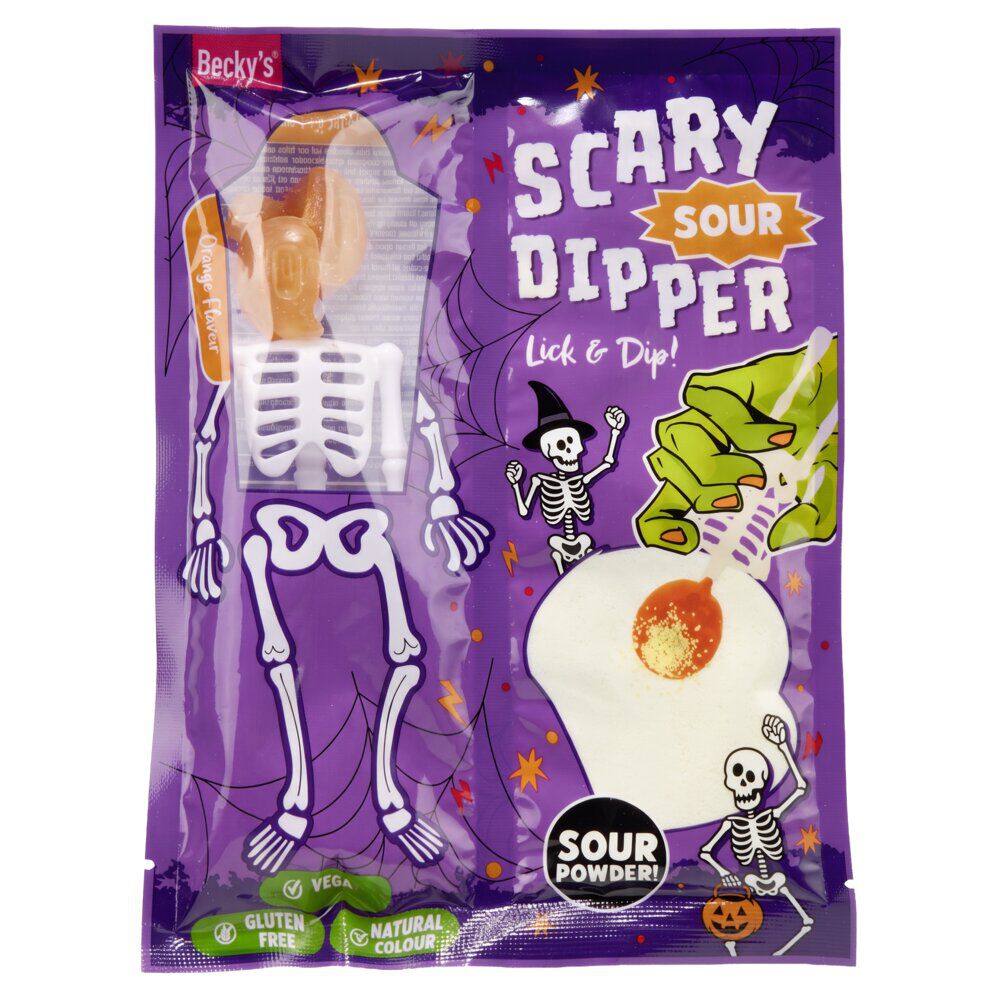 Bonbon Halloween squelette avec poudre acidulée 70g