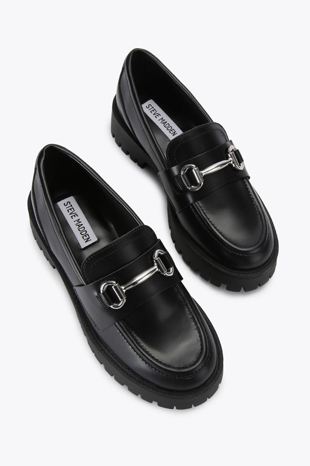 STEVE MADDEN Lando Black' Leather Flats