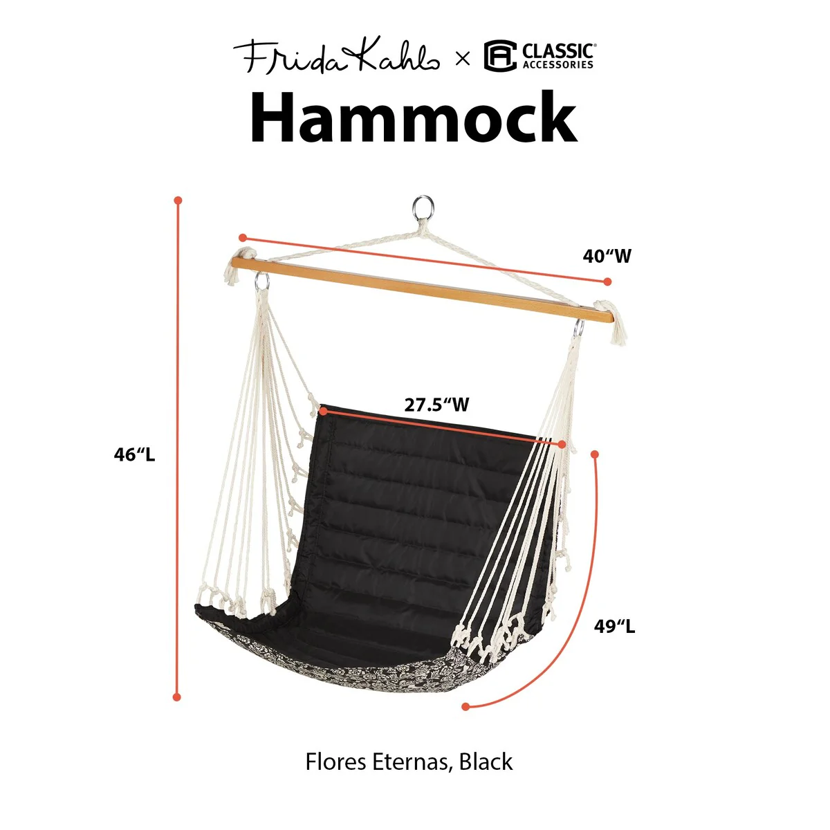 Frida Kahlo + Classic Accessories Outdoor Hammock Chair