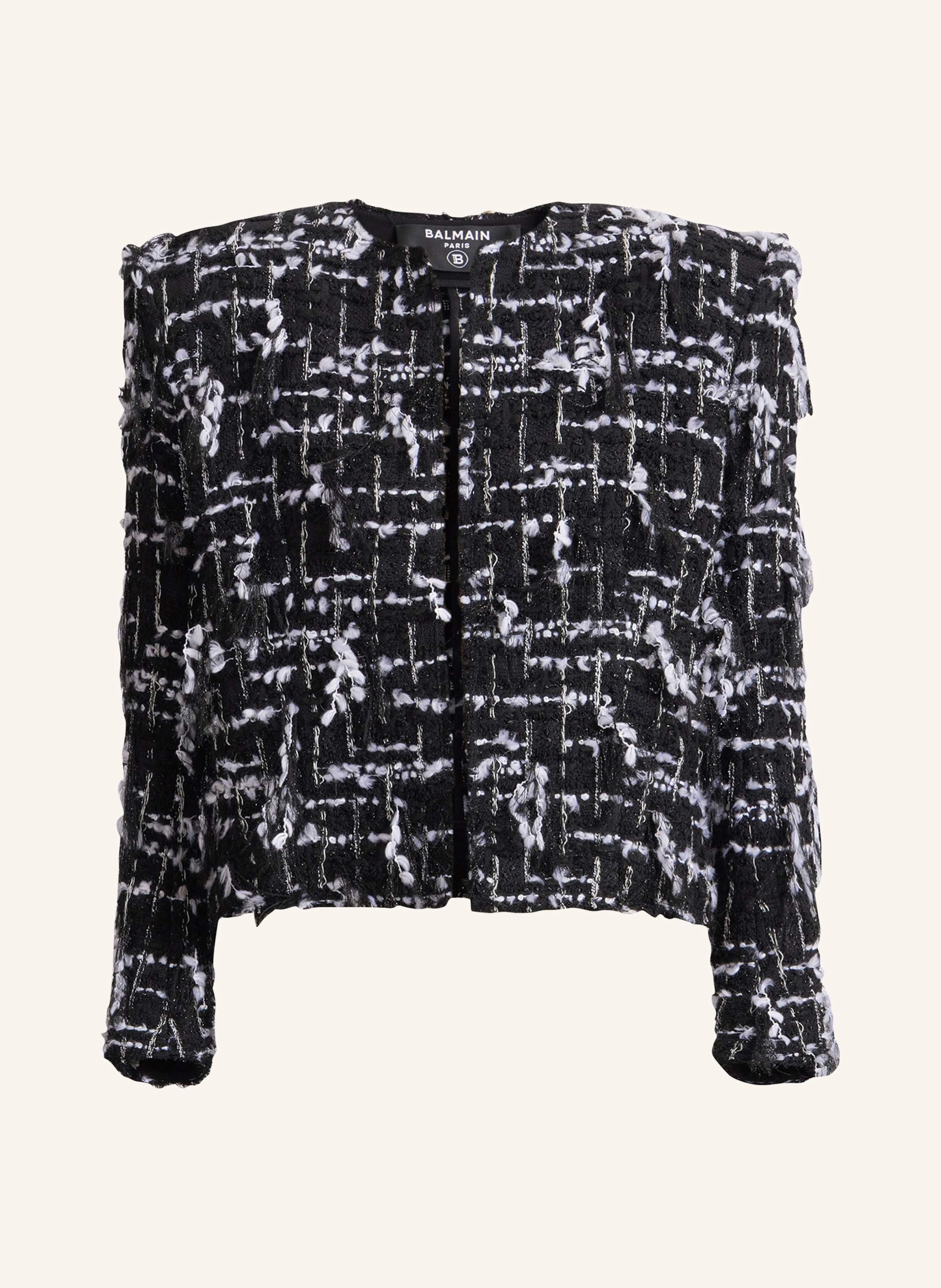 BALMAIN Spencer aus Tweed mit Fransen
