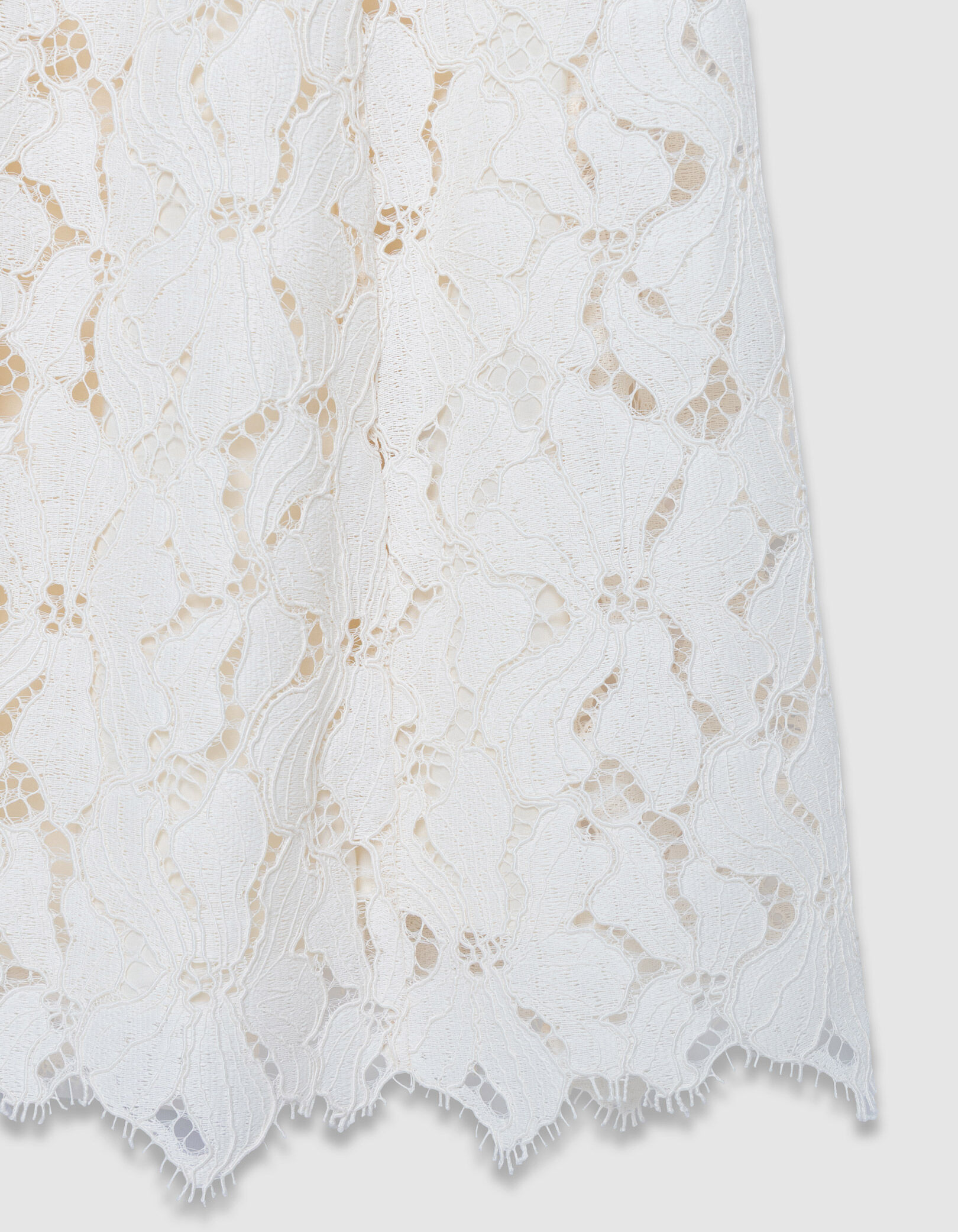 Robe bustier longue blanche dentelle Femme