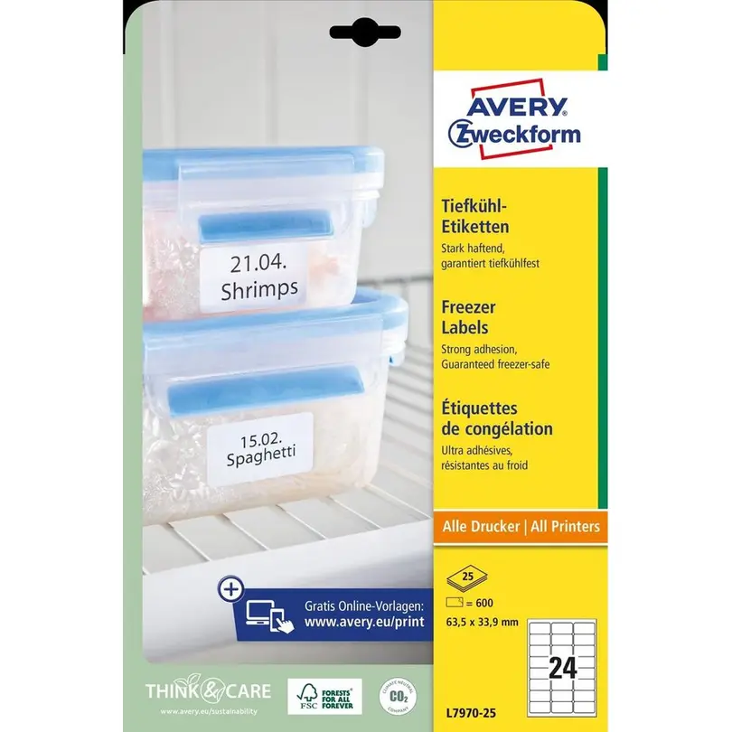 Etiketten 25er-Set Avery Zweckform