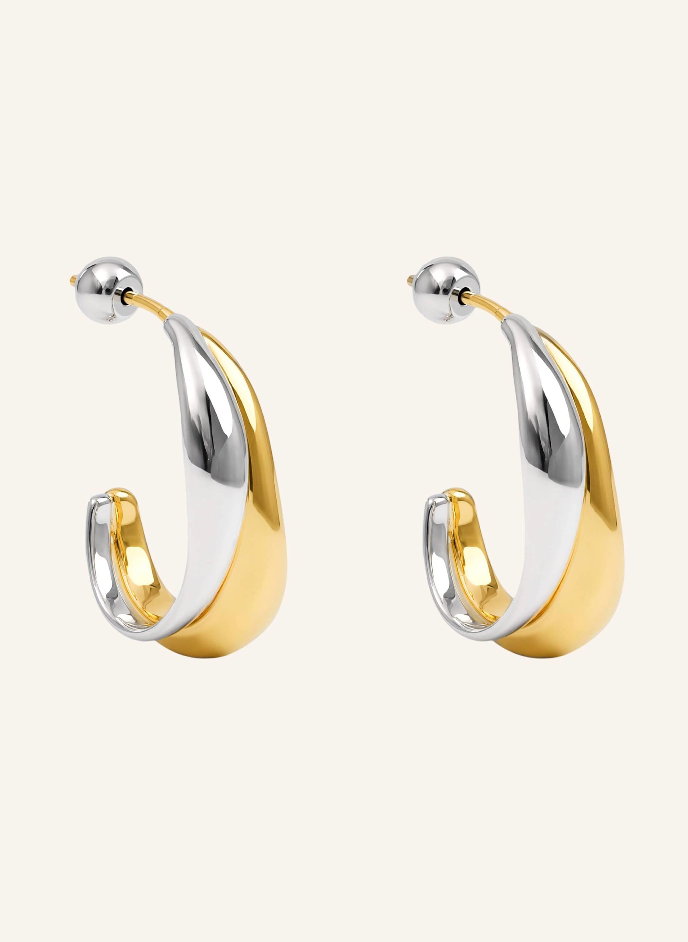 Pompidou Ohrringe CHUBBY DUO TWO TONE HOOPS by GLAMBOU