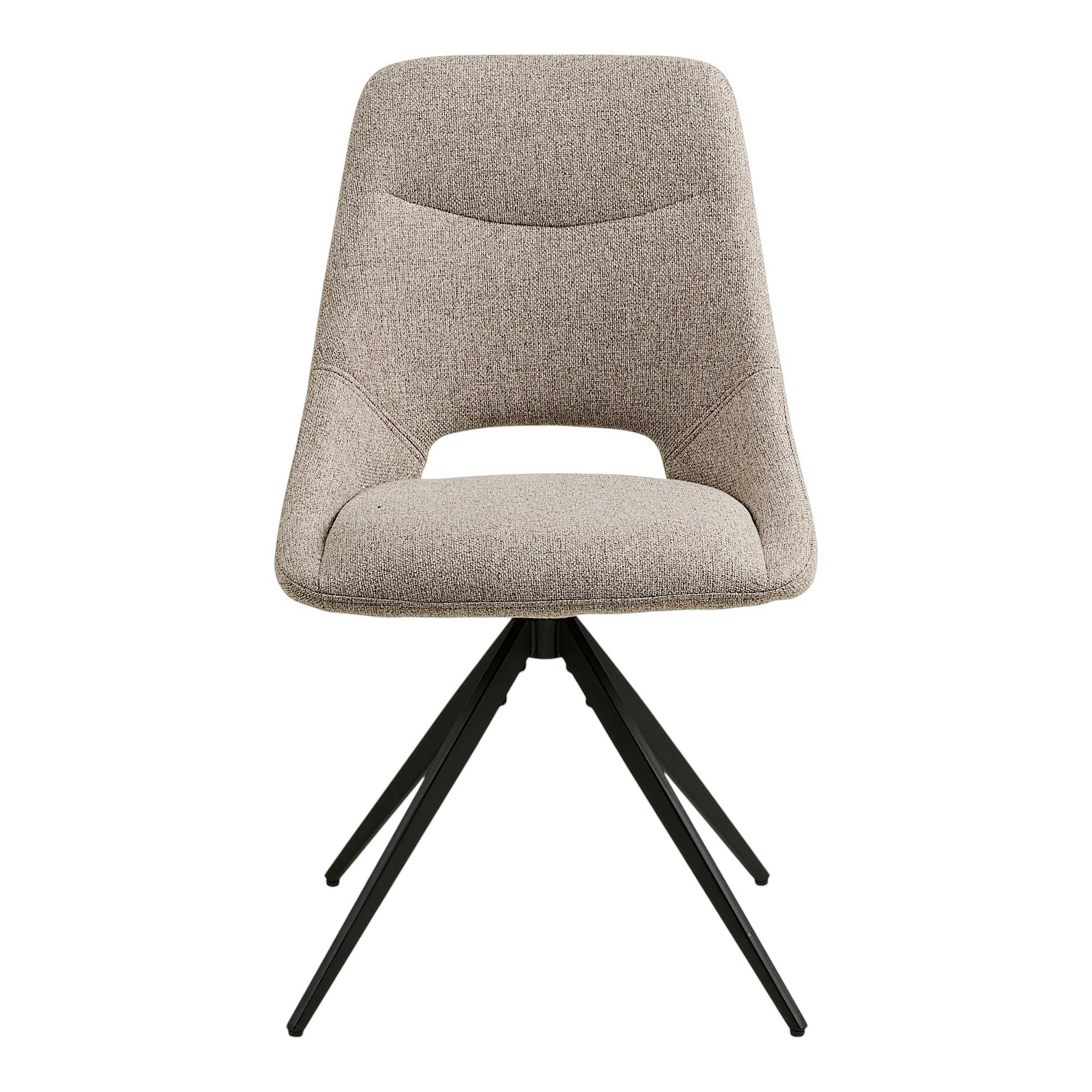 Chaise pivotante beige sable à dossier ouvert (lot de 2) BERLIN