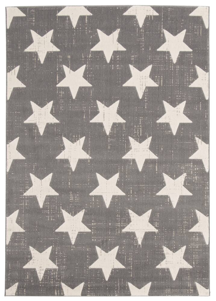 ECARPET Angel Indoor Star Area Rug, Grey, Assorted Sizes