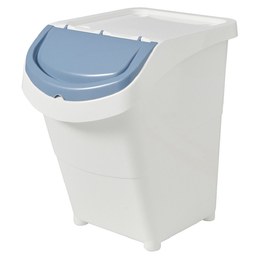 BoÎte de rangement blanche avec couvercle 40L
