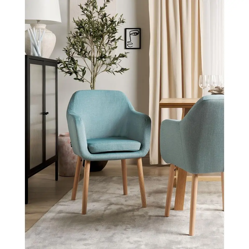 YORKVILLE II - Eetkamerstoel - Blauw - Fluweel