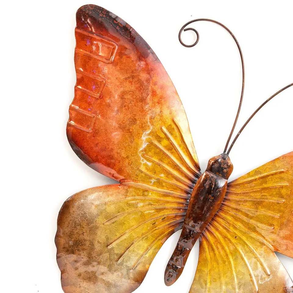 Anna's Collection Tuindecoratie vlinder - oranje - 44 x 32 cm