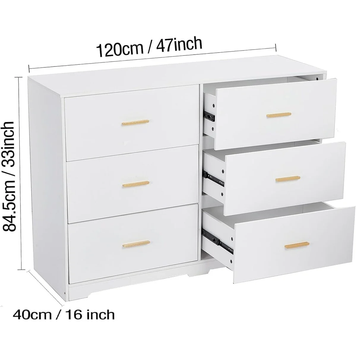 Dresser for Bedroom with 6 Drawers, Modern Closet Dressers Chest of Drawers