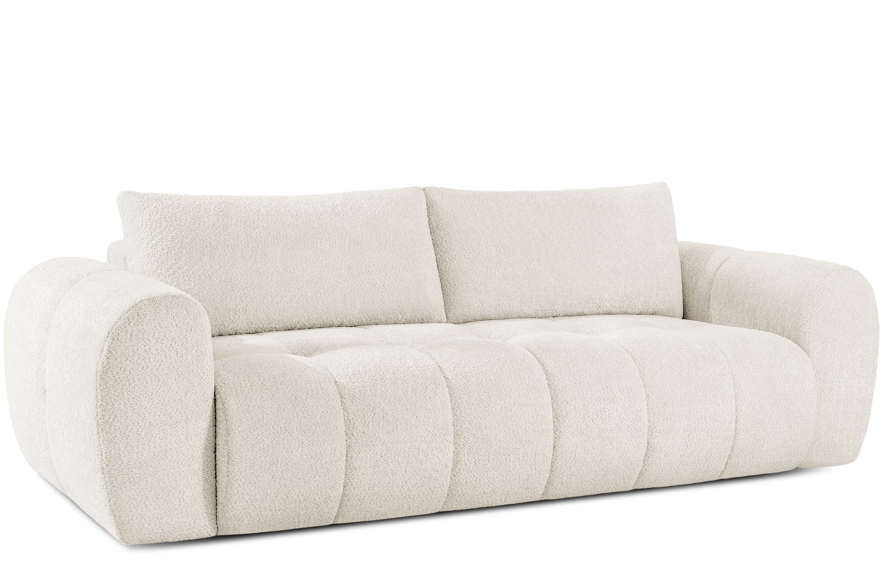 KONSIMO LIRA Sofa trzyosobowa rozkładana, z pojemnikiem na pościel, japandi