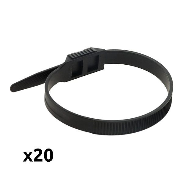 Lot de 20 colliers de câblage 6x 175mm - Noir - Zenitech