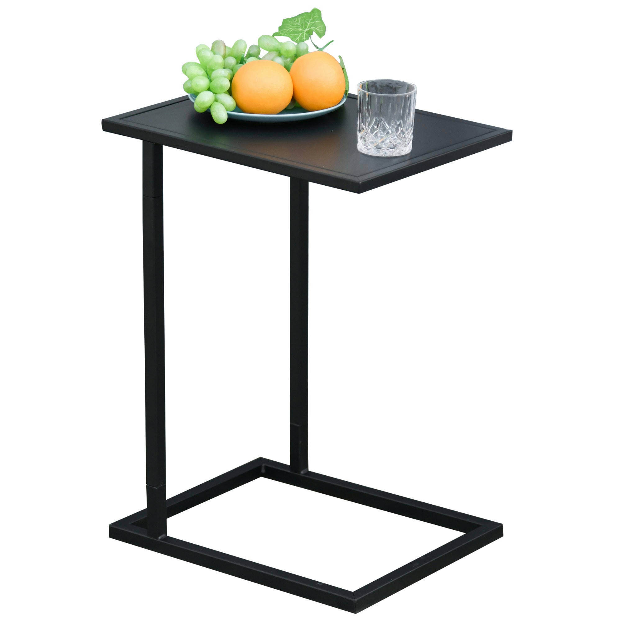 - Table basse d'appoint guéridon intérieur extérieur métal époxy noir