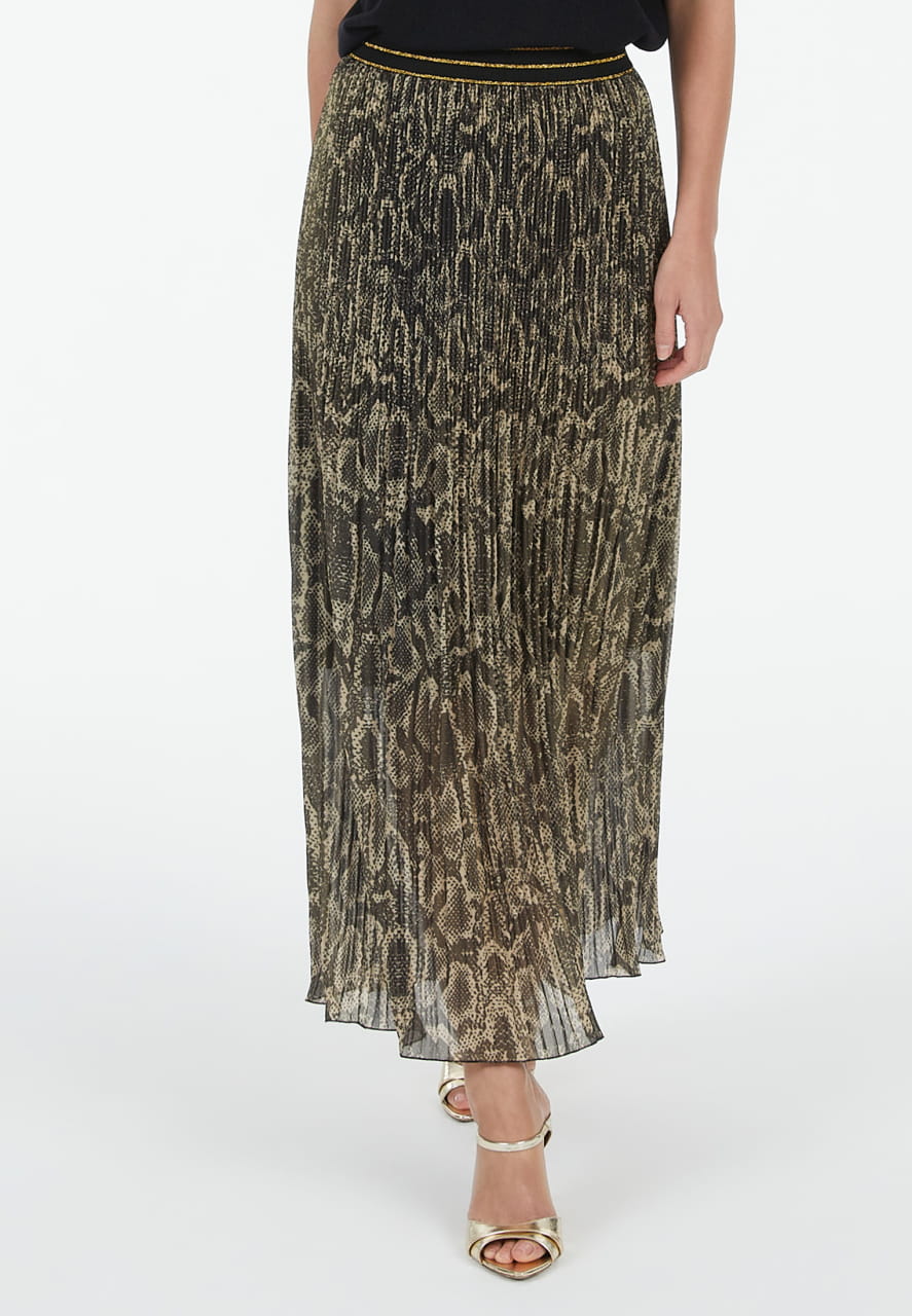 Plissee-Rock aus Sparkling Animal Print