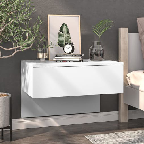 NNEVL Wall-mounted Bedside Cabinets 2 pcs White