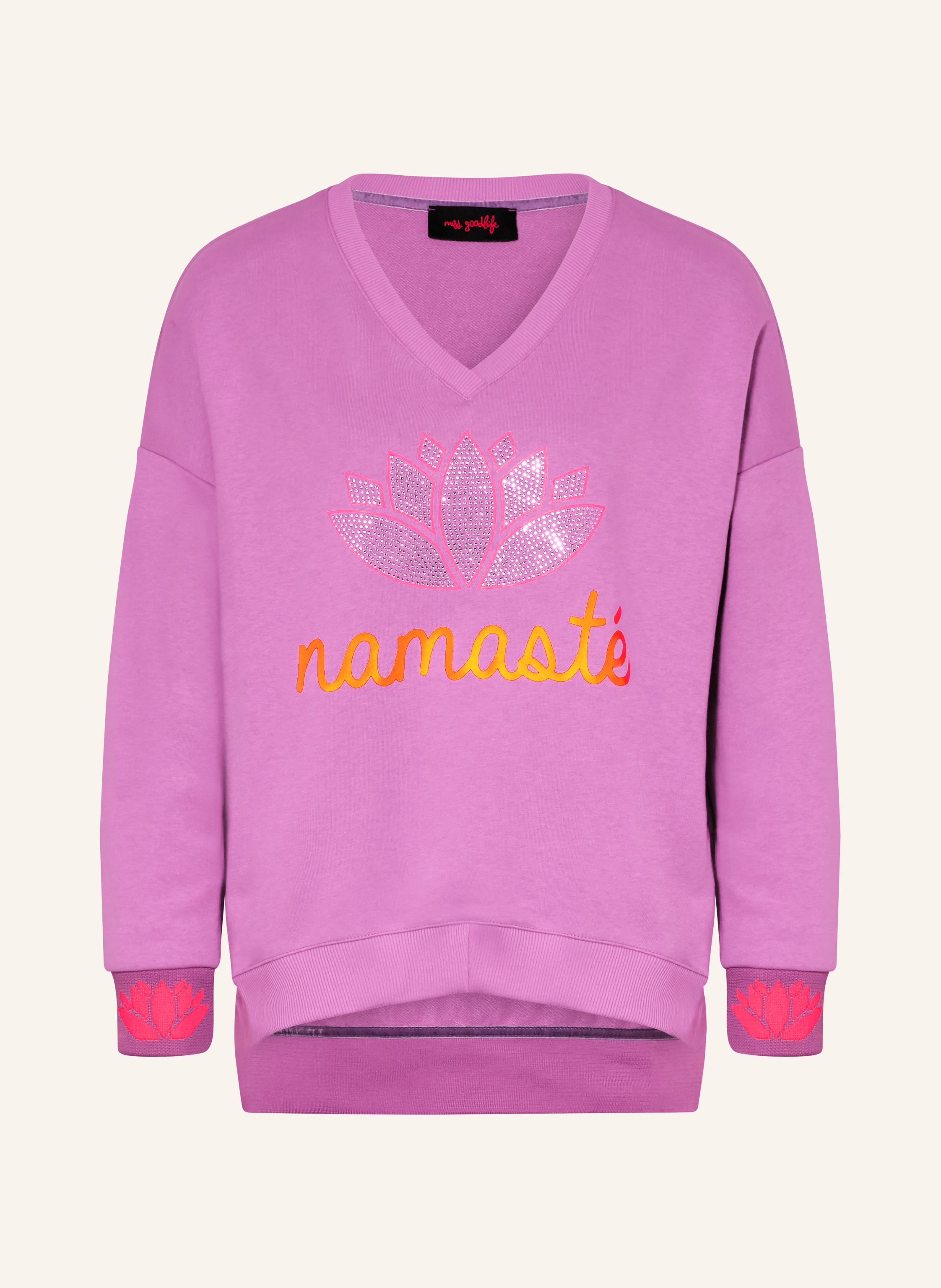 miss goodlife Oversized-Sweatshirt mit Schmucksteinen