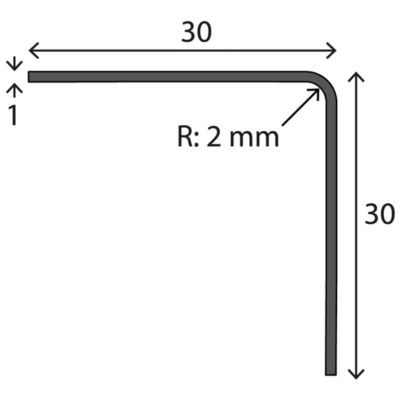 Eckschutzwinkel, BxH: 30 x 30 mm, ungelocht