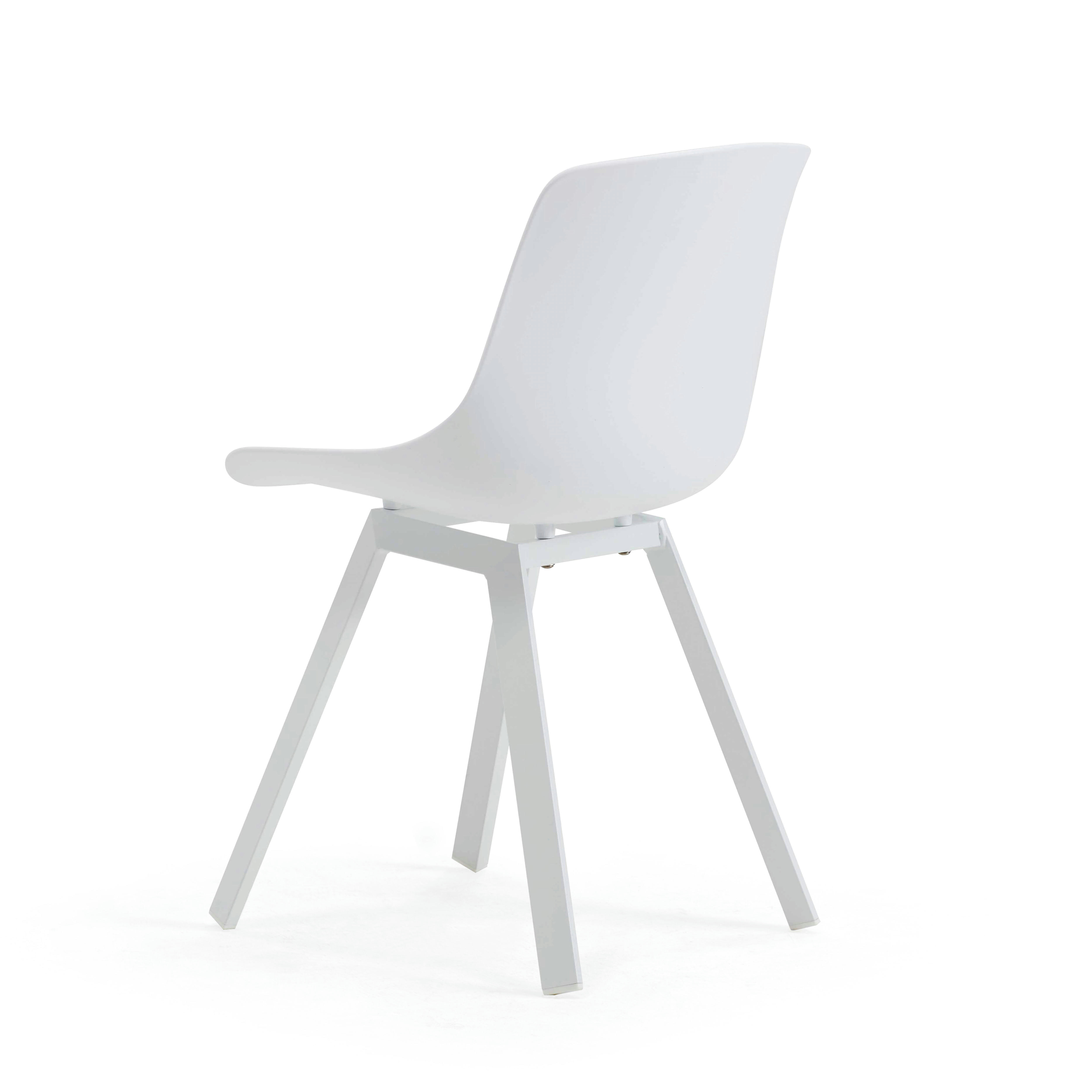 SAMOA - Lot de 4 chaises scandinave aluminium blanches