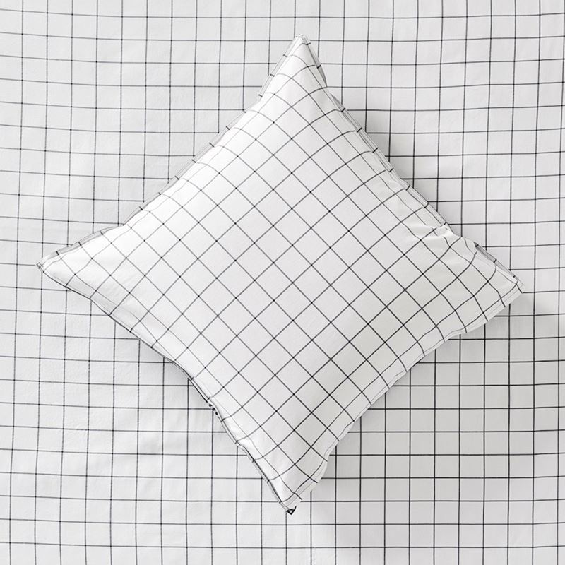 Stonewashed Cotton Printed Black Checkerboard Sheet Separates