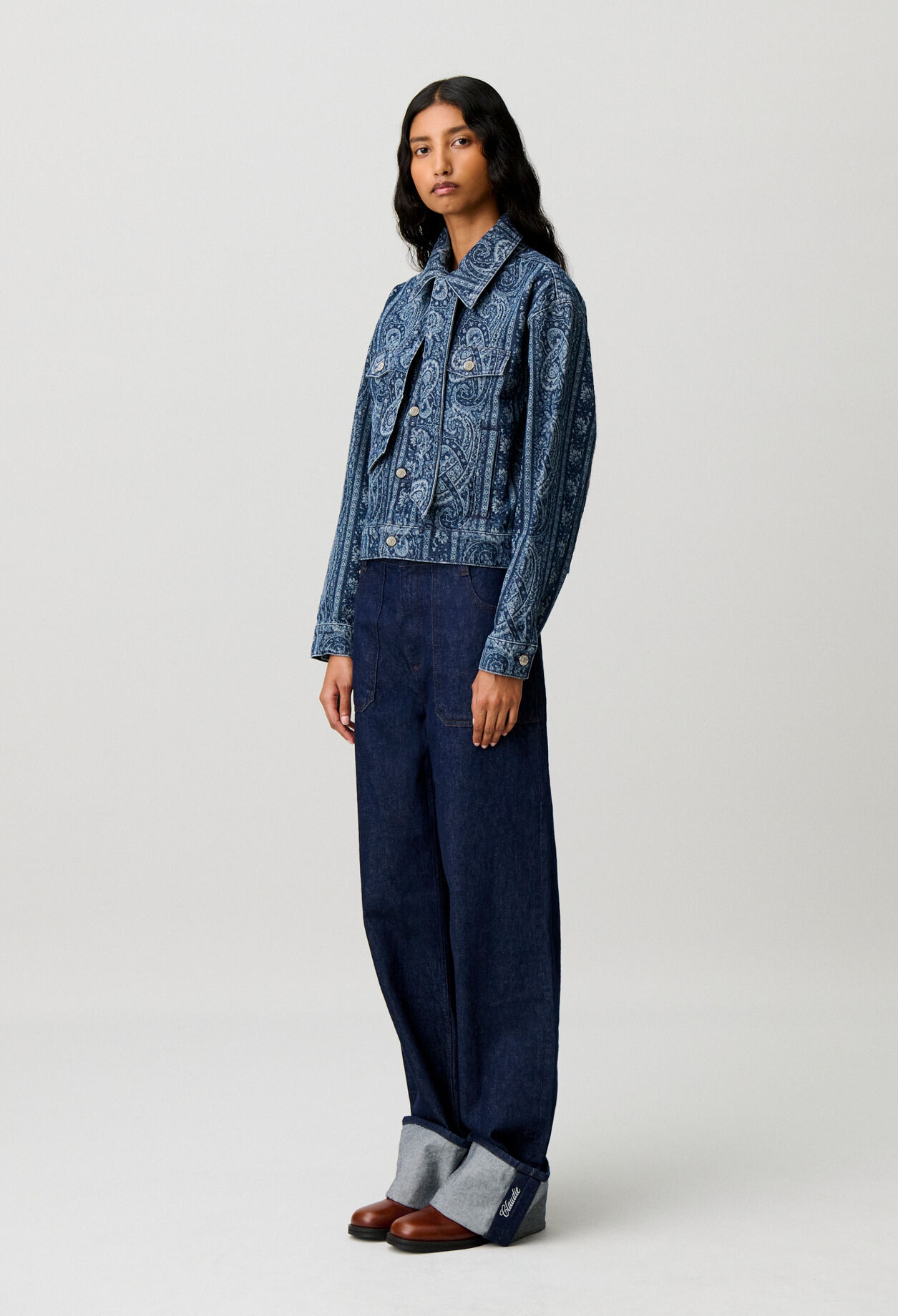 Veste denim imprimée
