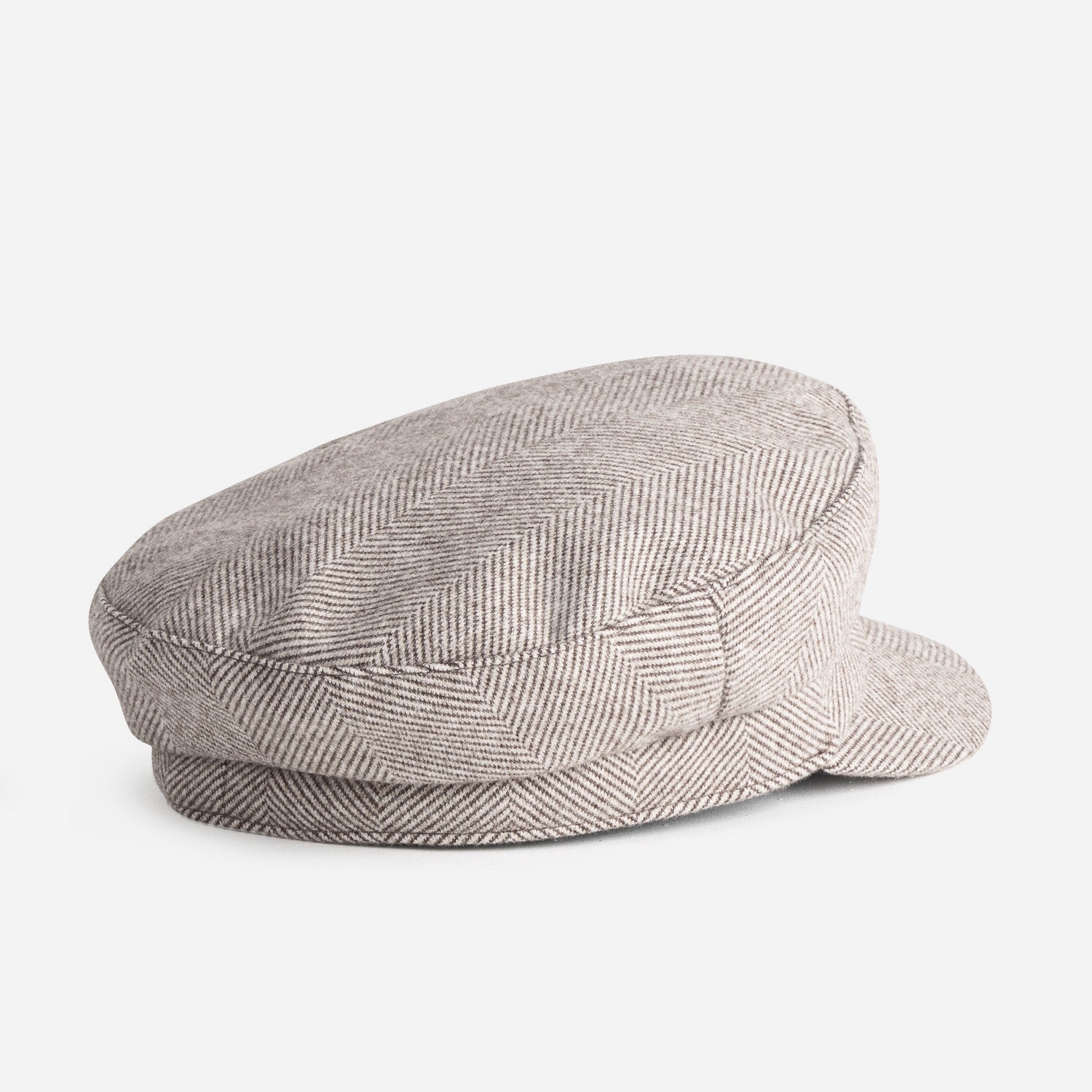 Casquette marron à motif chevrons