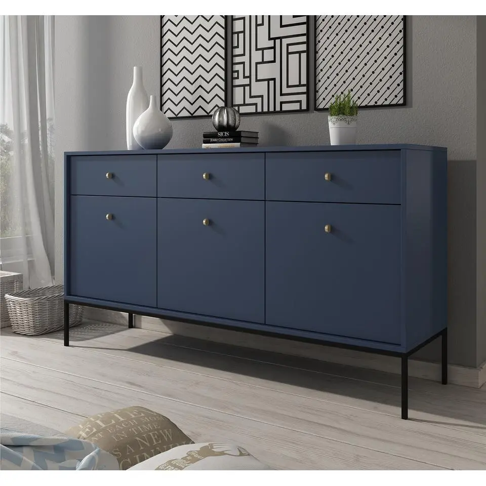 Meubella - Dressoir Moreno - Blauw - 154 cm