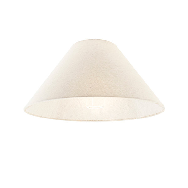 Abat-jour en tissu beige rond incliné 50/17.5/25