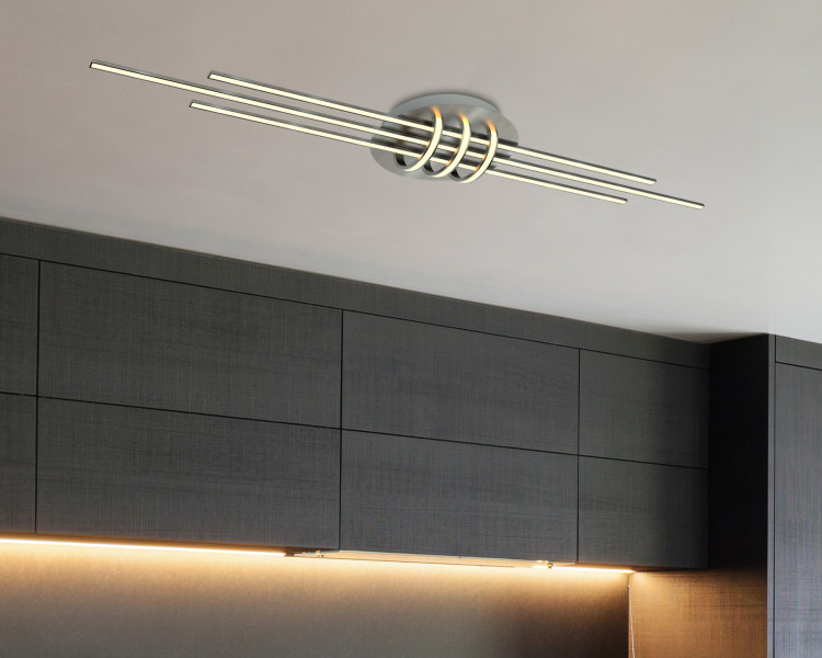 Lampa sufitowa NAKSOS nikiel LED 6x40W Neutralna biel 2000lm Apeti