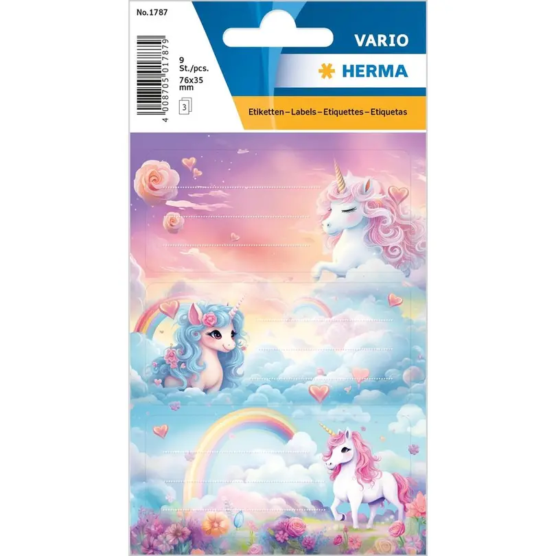 Etiketten 9er-Set Happy Unicorns
