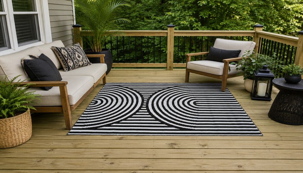 UTETEPPE GENTLE SVART 180X270CM