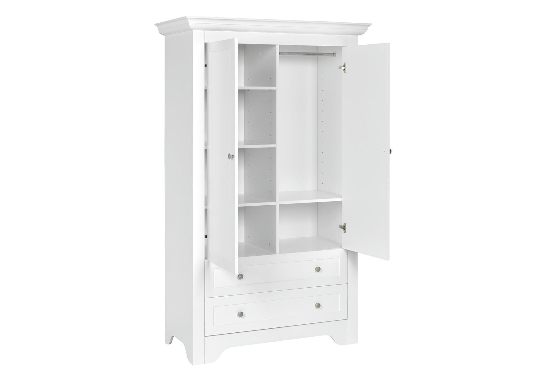 SPARTE - Armoire 2 portes 2 tiroirs Blanc