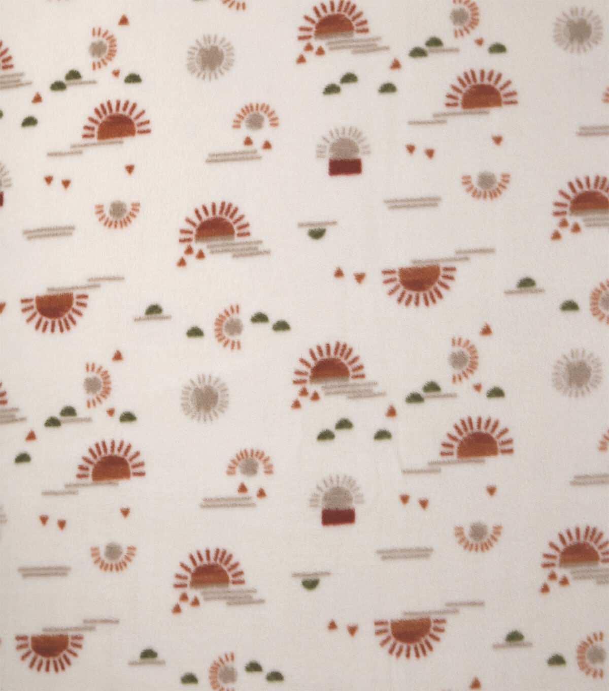 Suns on Beige Anti Pill Fleece Fabric