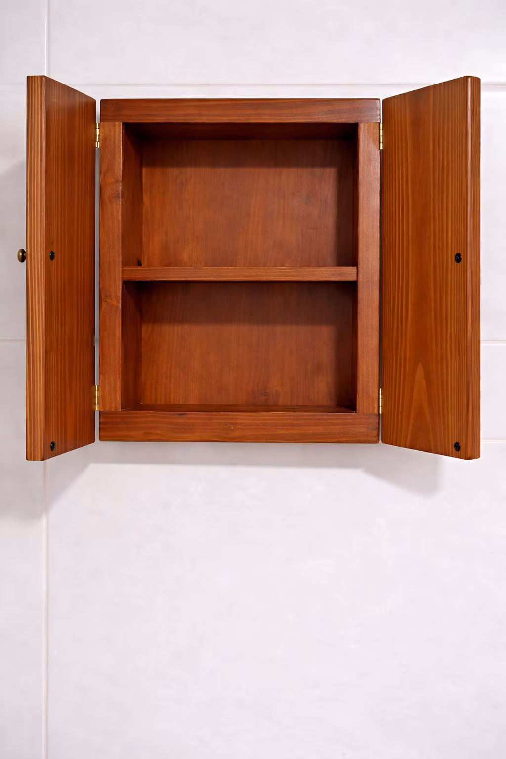 Solid Wood Wall Mounted Bathroom Cabinet – Rustic Farmhouse Medicine Storage (Marine Plywood Doors)