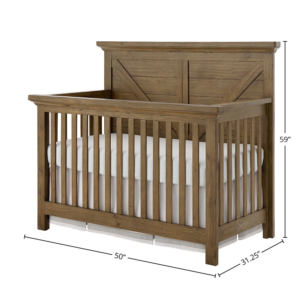 Westfield 50 Wide Traditional 4-in-1 Convertible Crib, Harvest Brown