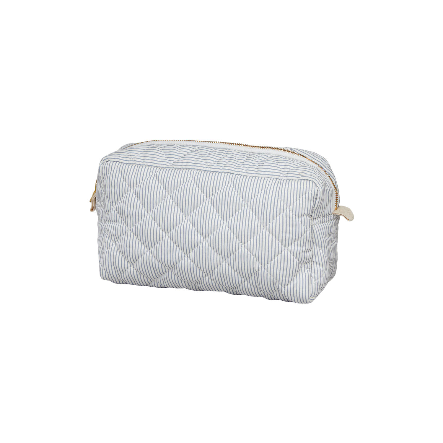 Toilettaske, classic stripes blue/praline