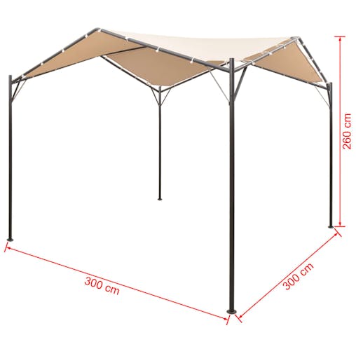 NNEVL Gazebo Pavilion Tent Canopy 3x3 m Steel Beige