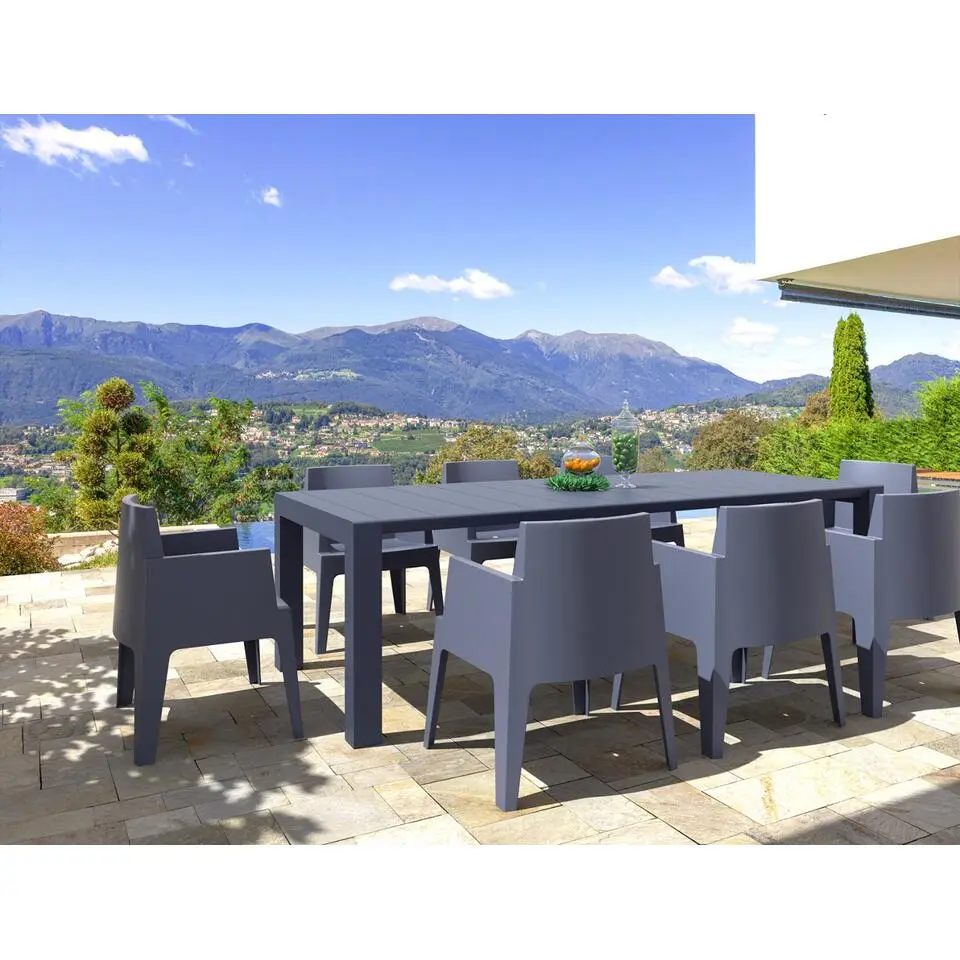 VDG Siesta Box stapelbare tuinstoel - Donkergrijs