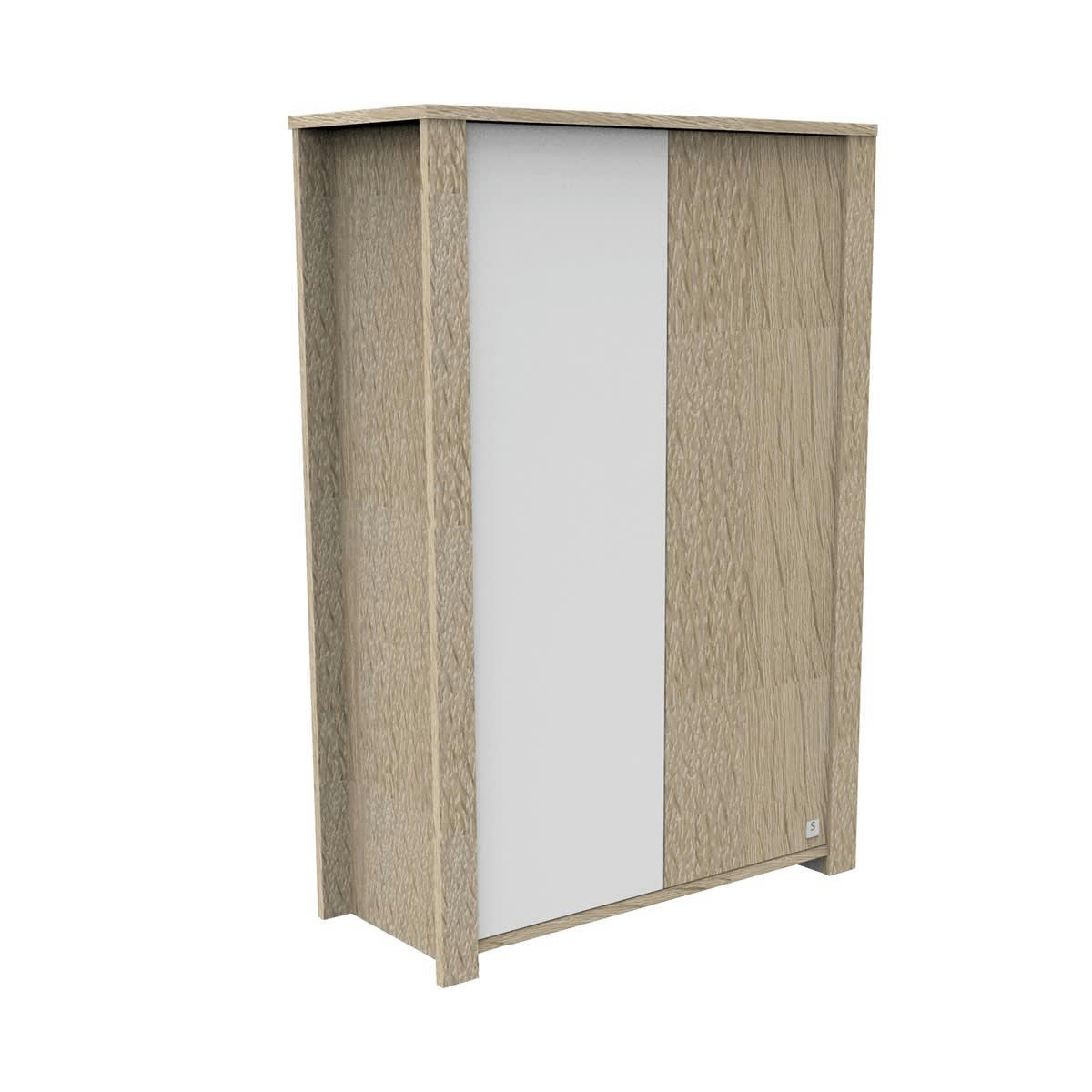 ANTONIN - Armoire 2 portes couleur bois et blanc