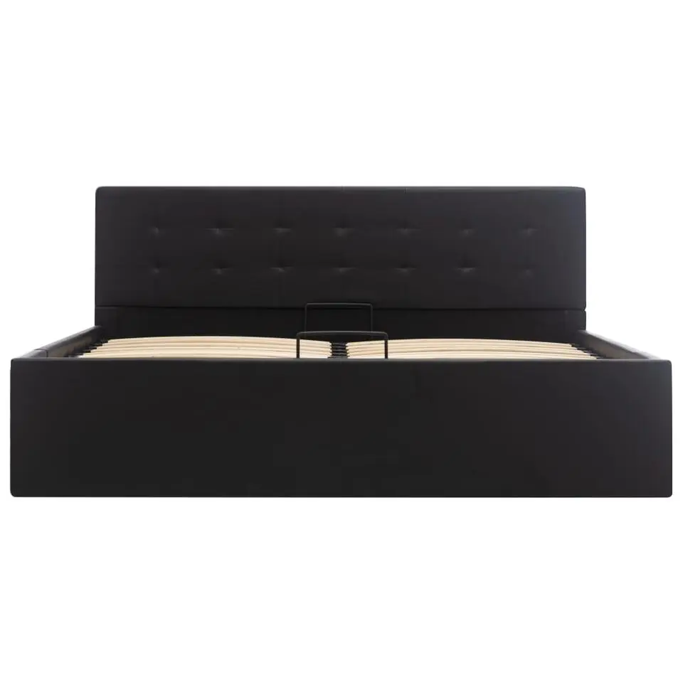 vidaXL - Bed frame hydraulisch - Zwart - Kunstleer - 160x200 cm