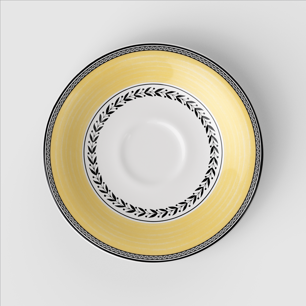 Audun Coffee cup saucer - Multi-colored, 7.5'', Premium Porcelain