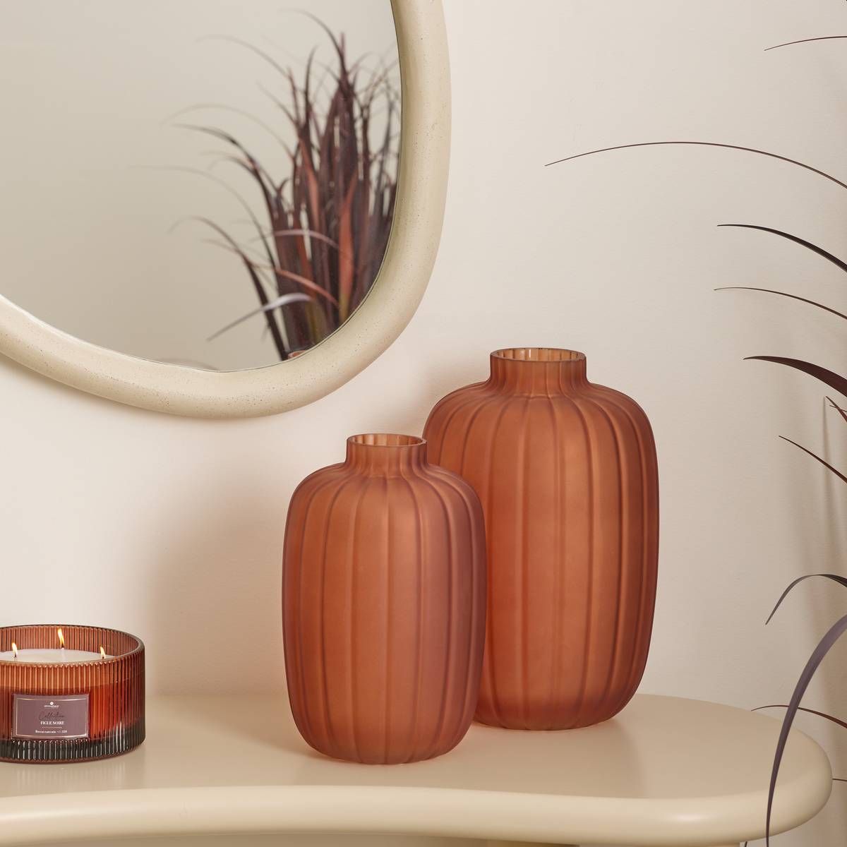 Vase "Tigy" Amber, H.25 cm