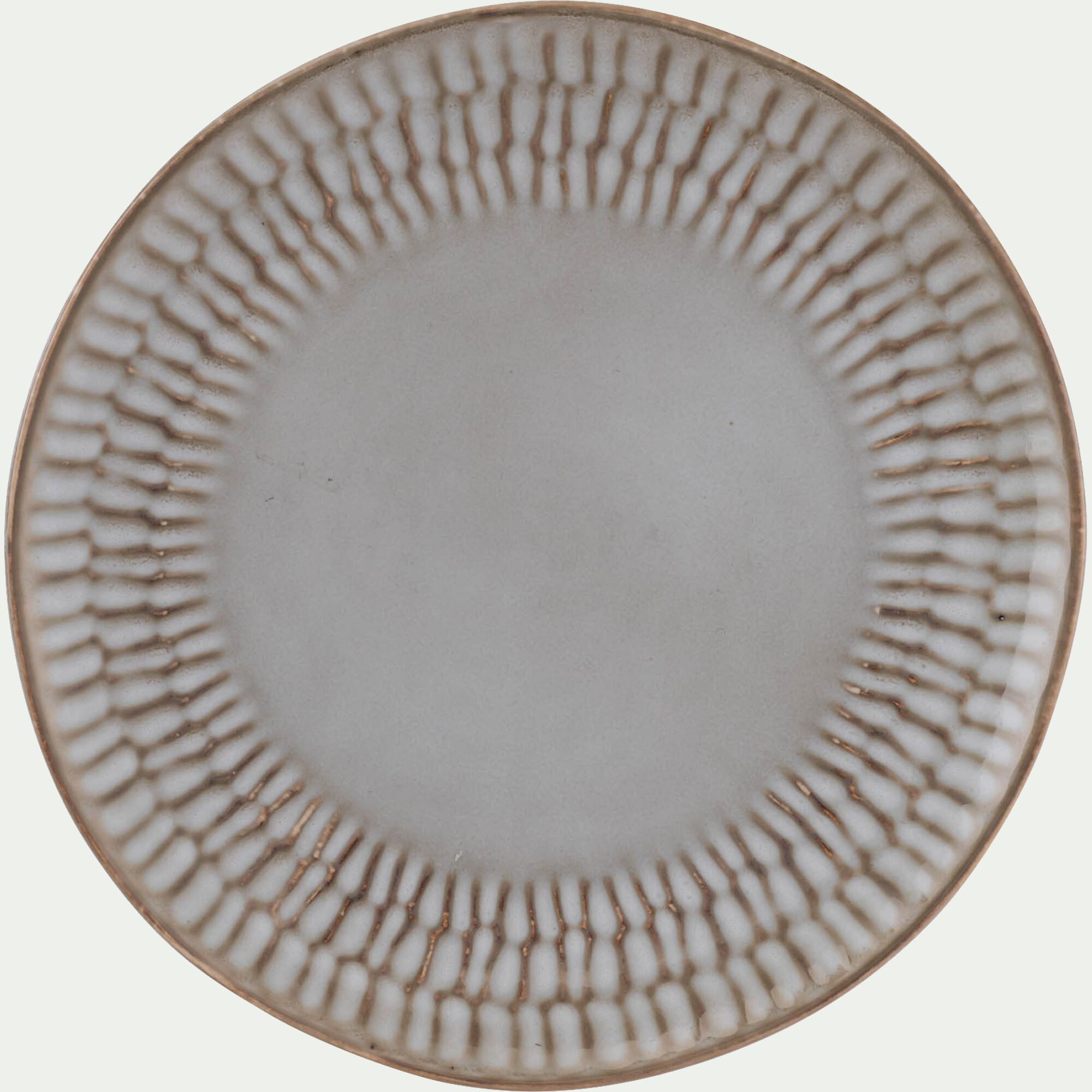 LIAM - Assiette à dessert martelée en grès D21,7cm - blanc ventoux