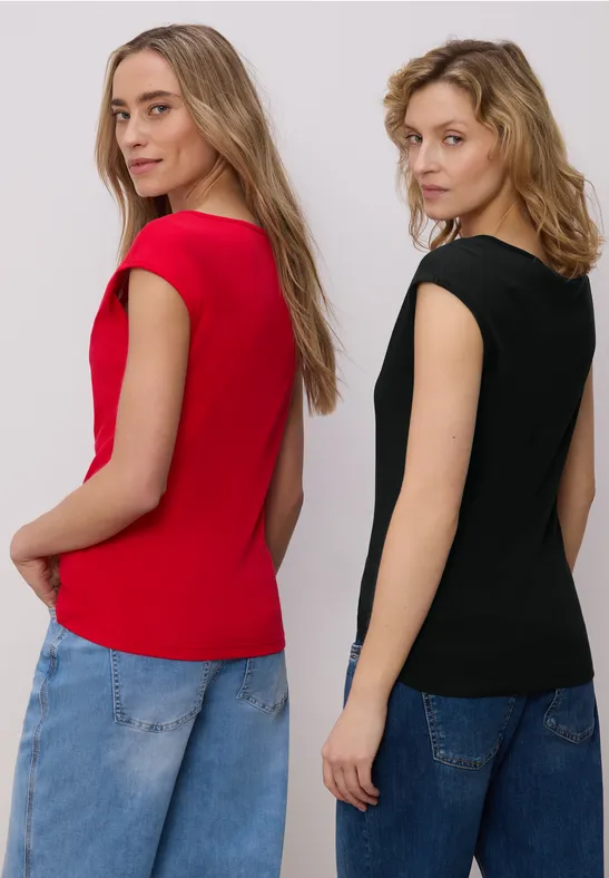 Basic Shirt mit Boatneck im 2er-Pack