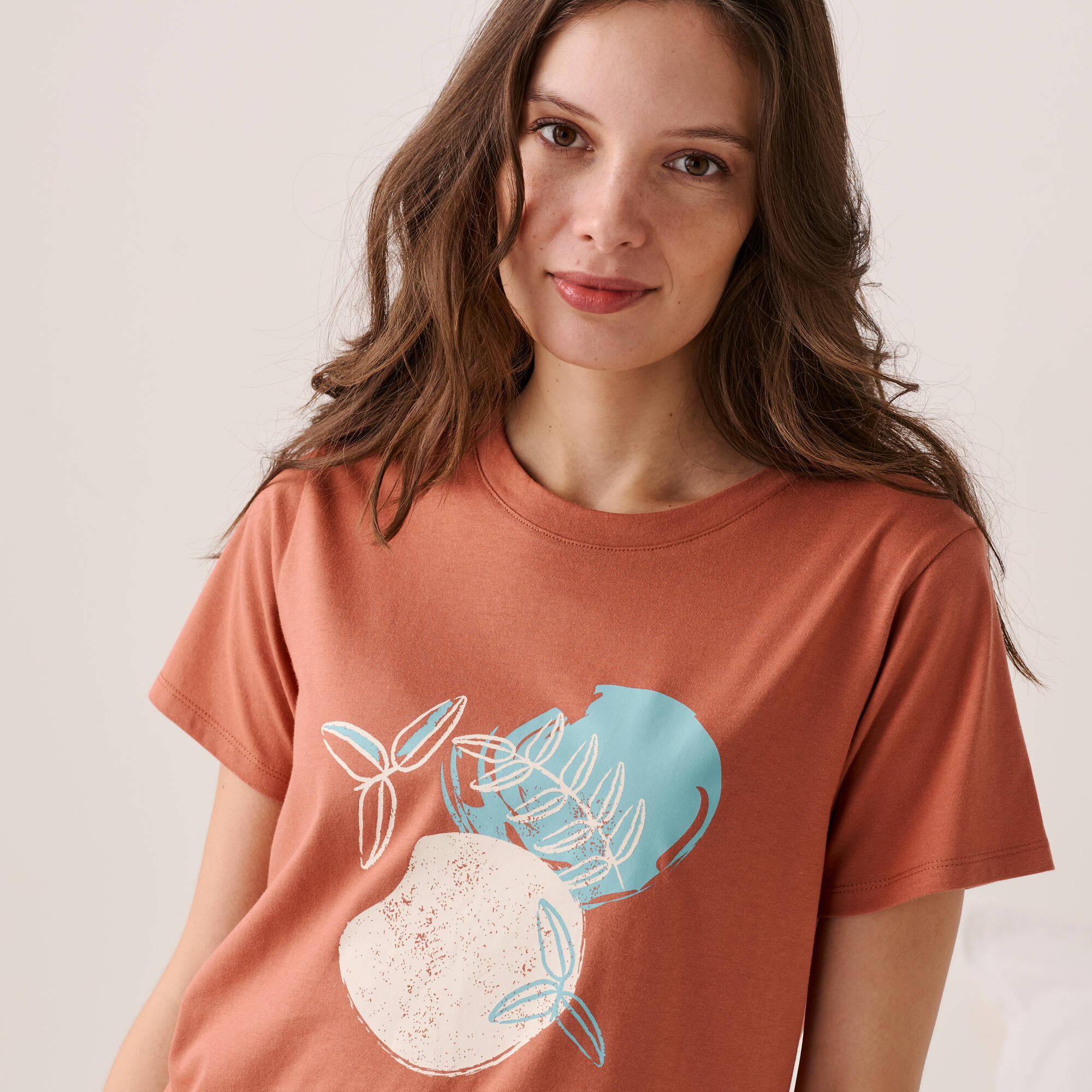 T-shirt de pyjama manches courtes imprimé "feuillage"