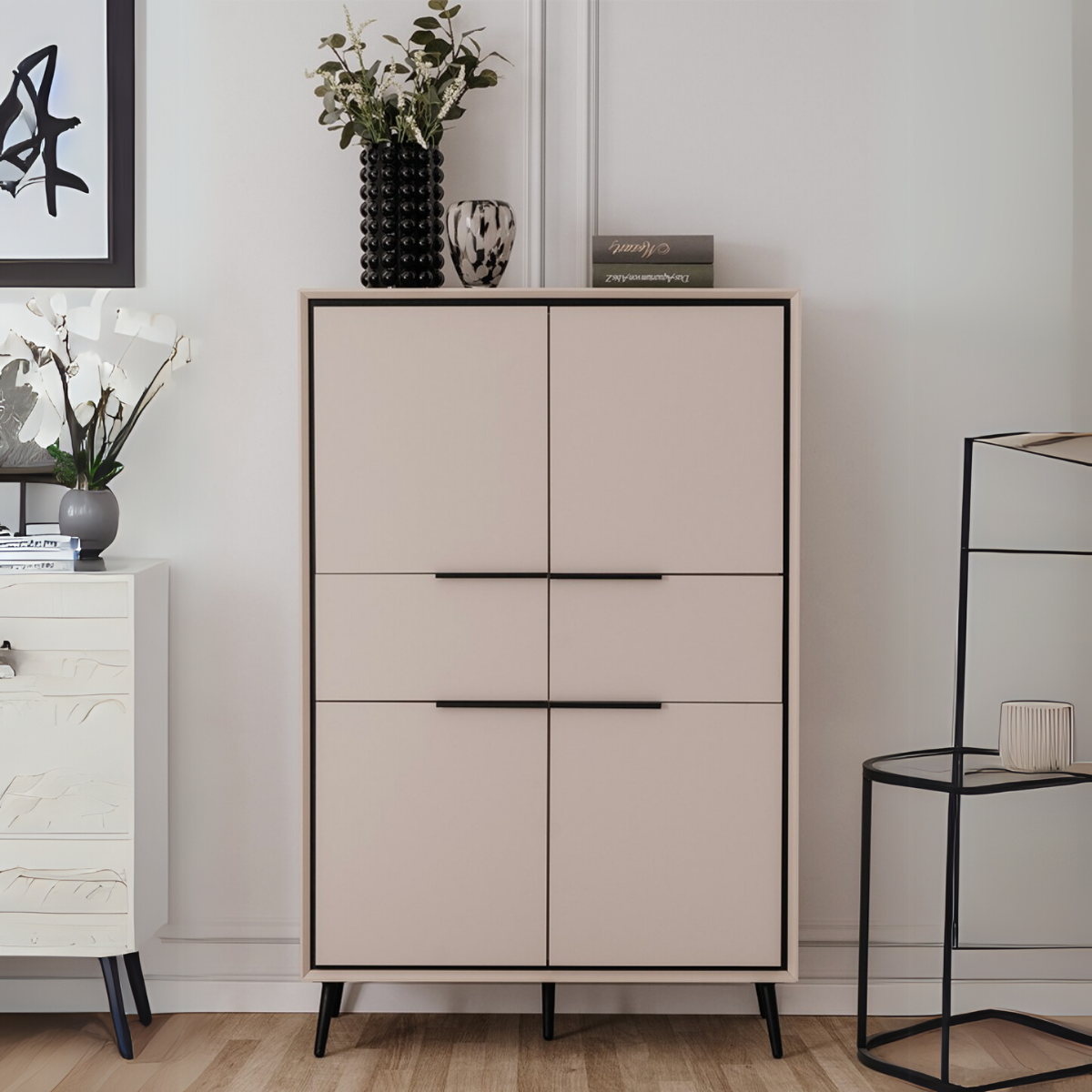 Calicosy - Buffetkast Arona - 90 cm - Taupe   Zwart