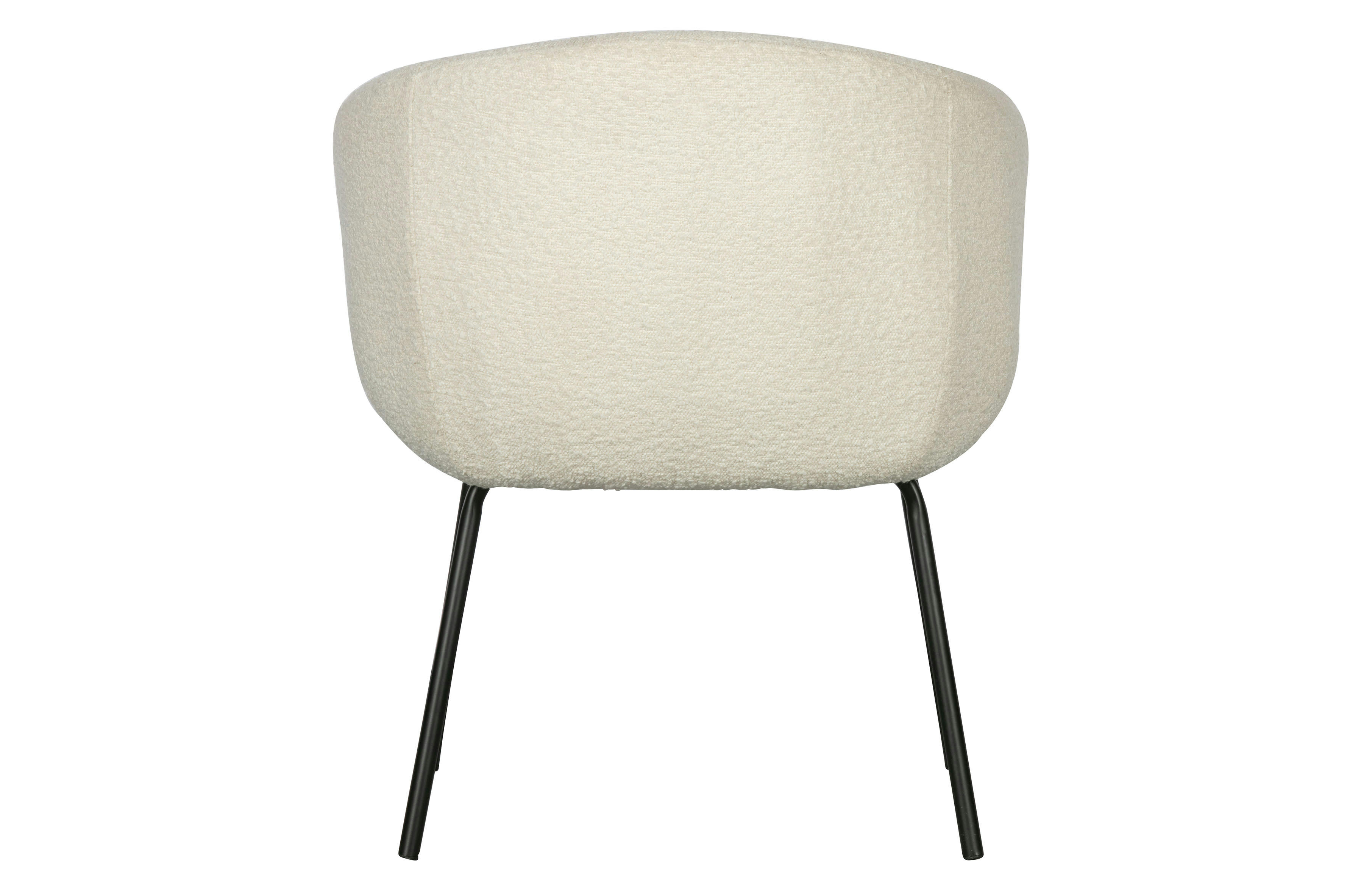 NOELLE - Chaise de salle à manger en bouclette blanc cassé